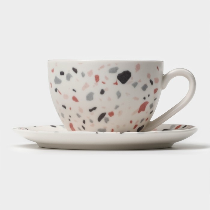Набор чайный фарфоровый Magistro Terazzo, 4 предмета: 2 чашки 150 мл, 2 блюдца d=12,5 см Набор чайный фарфоровый Magistro Terazzo, 4 предмета: 2 чашки 150 мл, 2 блюдца d=12,5 см