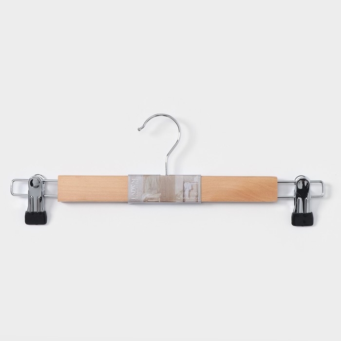 Вешалка для брюк и юбок LaDо́m Bois, с зажимами, деревянная сорт А, 34,5×1,2×12,5 см, цвет светлое дерево Вешалка для брюк и юбок LaDо́m Bois, с зажимами, деревянная сорт А, 34,5×1,2×12,5 см, цвет светлое дерево