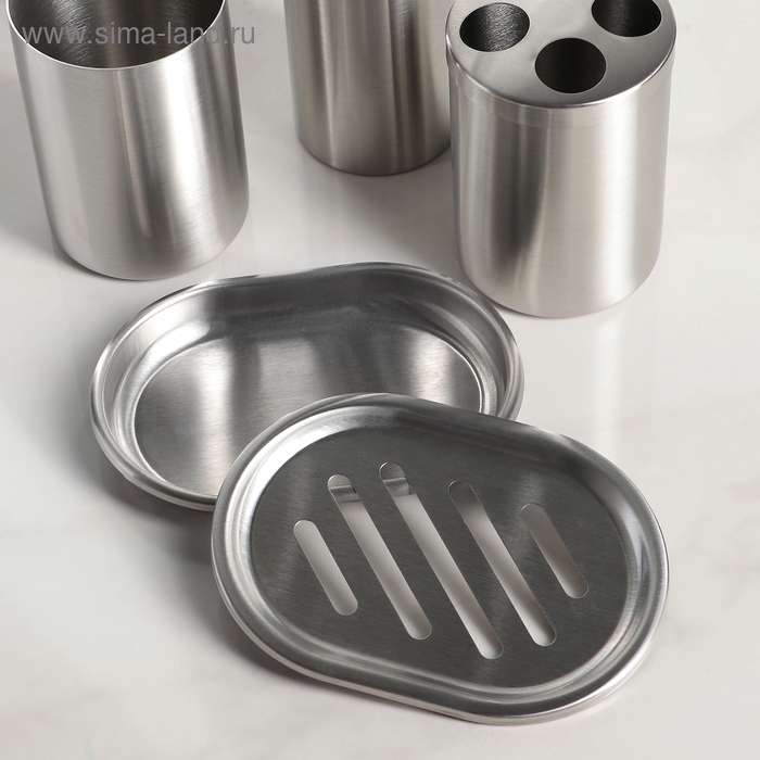 Набор аксессуаров для ванной комнаты, 4 предмета (дозатор, мыльница, 2 стакана) Набор аксессуаров для ванной комнаты, 4 предмета (дозатор, мыльница, 2 стакана)