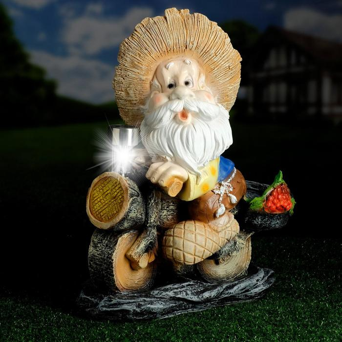 Садовый фонарь  Садовый фонарь "Лесовик на велосипеде с фонариком" 50см МИКС