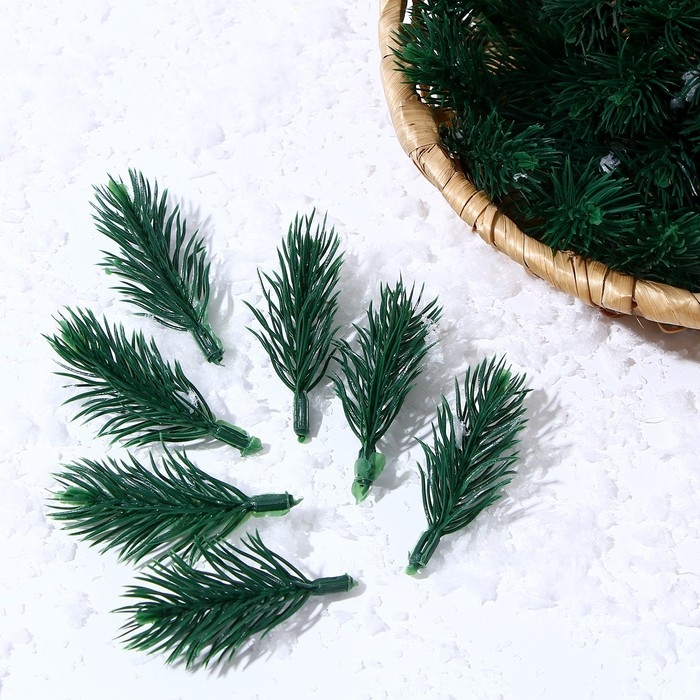 Новый год! Декор «Ветки ели мини» набор 100 шт., размер 1 шт. — 6 × 3 × 3 см Новый год! Декор «Ветки ели мини» набор 100 шт., размер 1 шт. — 6 × 3 × 3 см
