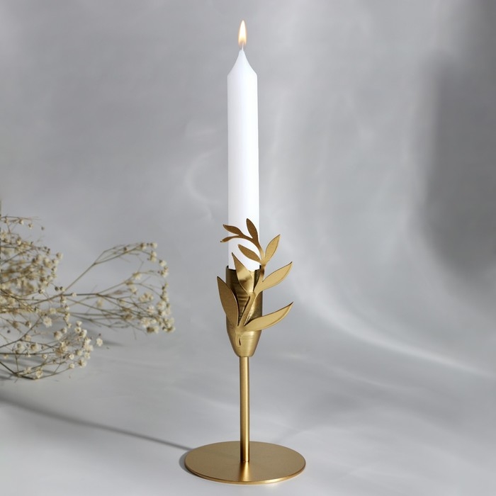 Подсвечник «Листики», зол., 7,4 х 15,3 см Подсвечник «Листики», зол., 7,4 х 15,3 см