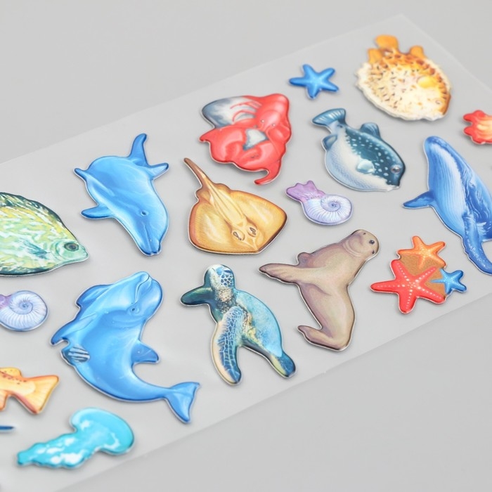 Наклейка пластик Наклейка пластик "Переливы. Морские жители" 9,5х24,5 см