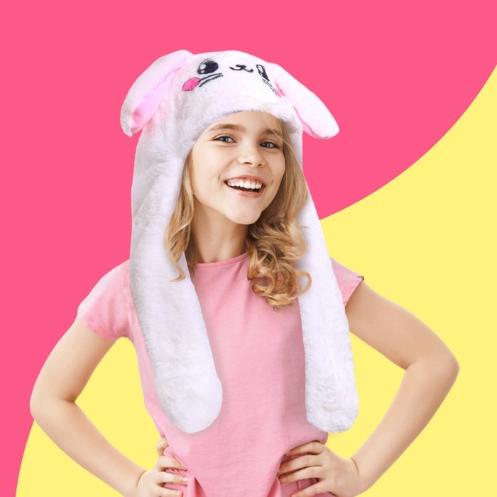 Шапка мягкая с прыгающими ушами, «Зайчик» Шапка мягкая с прыгающими ушами, «Зайчик»