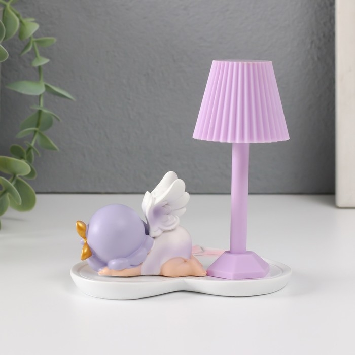 Сувенир пластик свет  Сувенир пластик свет "Спящая малышка-ангел" МИКС 10,8х10,5х11 см