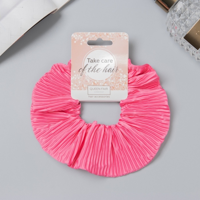 Резинка для волос Резинка для волос "Орбита" жатка классика глянец, 12 см, розовый