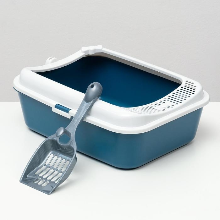 Туалет Сима с бортом + совок-микс 30 х 39 х 13,5 см синий FIX Туалет Сима с бортом + совок-микс 30 х 39 х 13,5 см синий FIX
