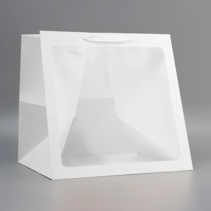 Пакет крафт с квадратным дном и окном 40 Х 40 Х 40 см белый, 1шт. Пакет крафт с квадратным дном и окном 40 Х 40 Х 40 см белый, 1шт.