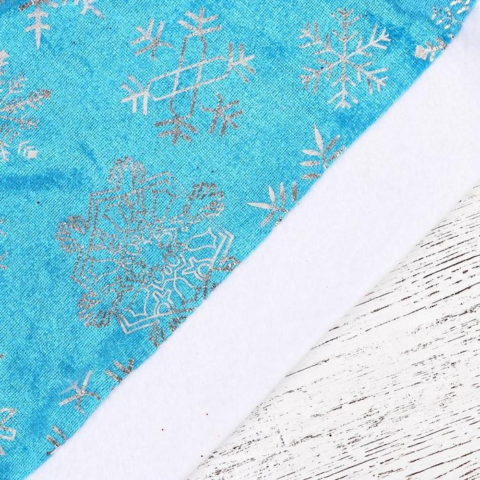 Колпак новогодний  Колпак новогодний "Блестящие снежинки" 28х40 см, серебристо-синий