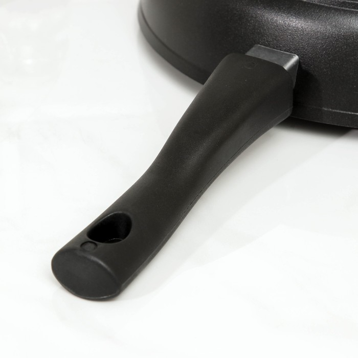 Сковорода «Традиция», d=28 см, съёмная ручка, антипригарное покрытие, цвет чёрный Сковорода «Традиция», d=28 см, съёмная ручка, антипригарное покрытие, цвет чёрный