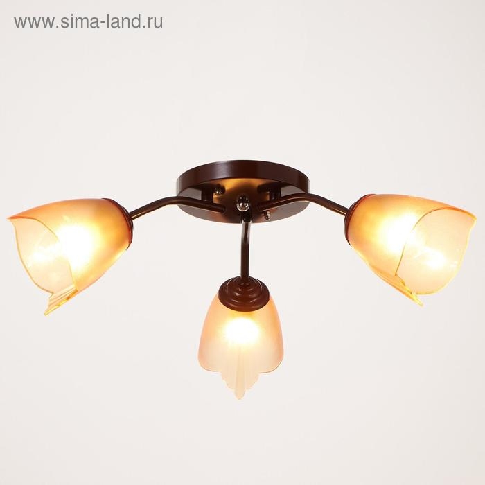 Люстра Оникс 3х15Вт E27 коричневый 50х50х15см BayerLux