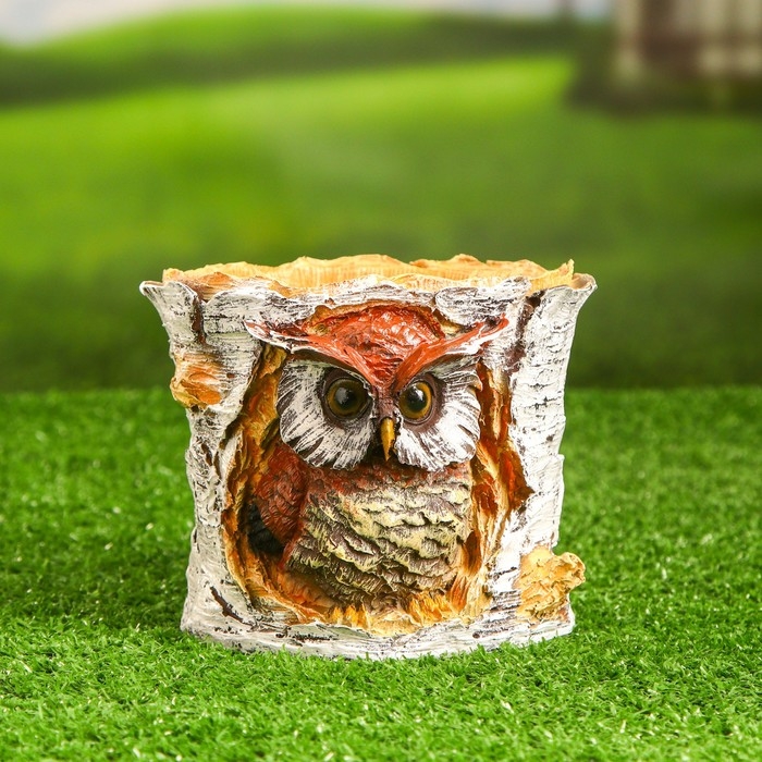 Фигурное кашпо  Фигурное кашпо "Филин в березовом дупле" 12х15см
