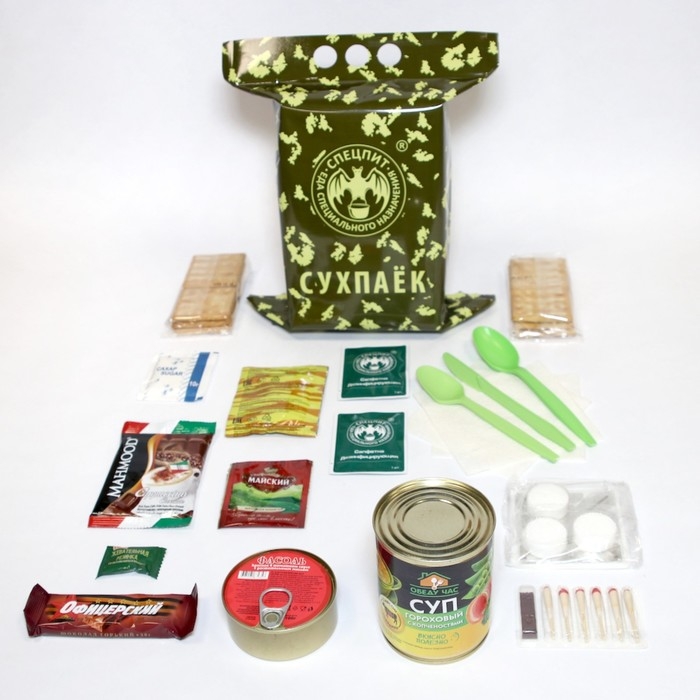 Сухой паек Сухой паек "СпецПит" РАЗОВЫЙ "ОБЕД" Вариант 4 (ИРП-ОБЕД4), 0,85 кг