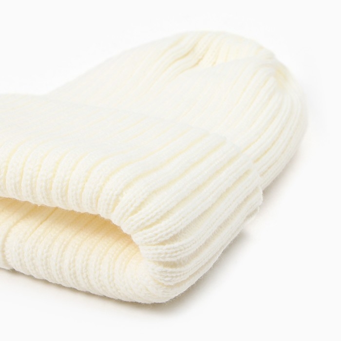 Шапка детская, цвет молочный, размер 54-56 Шапка детская, цвет молочный, размер 54-56