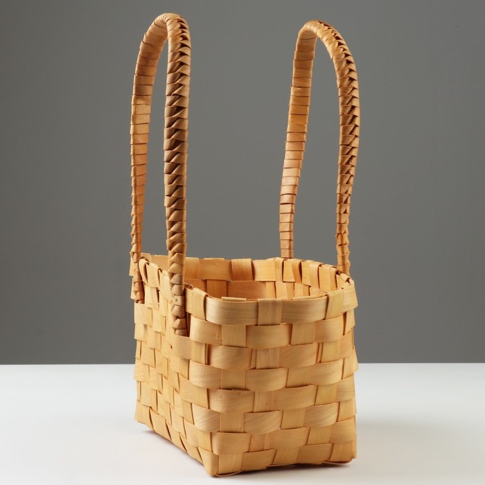 Корзина плетеная, 31 x 18,5 x 15/34,5 см, секвойя