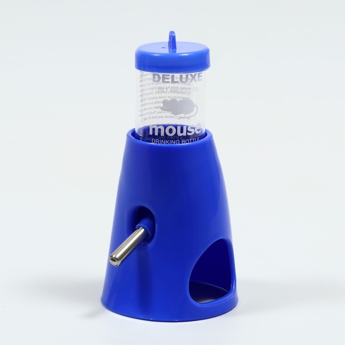 Поилка 80 мл с основанием-домиком для мелких грызунов, 8 х 8 х 16,5 см, синяя Поилка 80 мл с основанием-домиком для мелких грызунов, 8 х 8 х 16,5 см, синяя