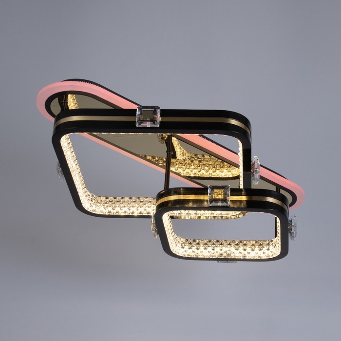 Люстра с ПДУ Люстра с ПДУ "Круз" 2хLED 88Вт 3000-6000К RGB черный золотой 63х45х16см