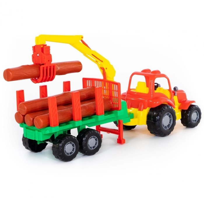 Трактор «Крепыш» с полуприцепом-лесовозом, МИКС Трактор «Крепыш» с полуприцепом-лесовозом, МИКС