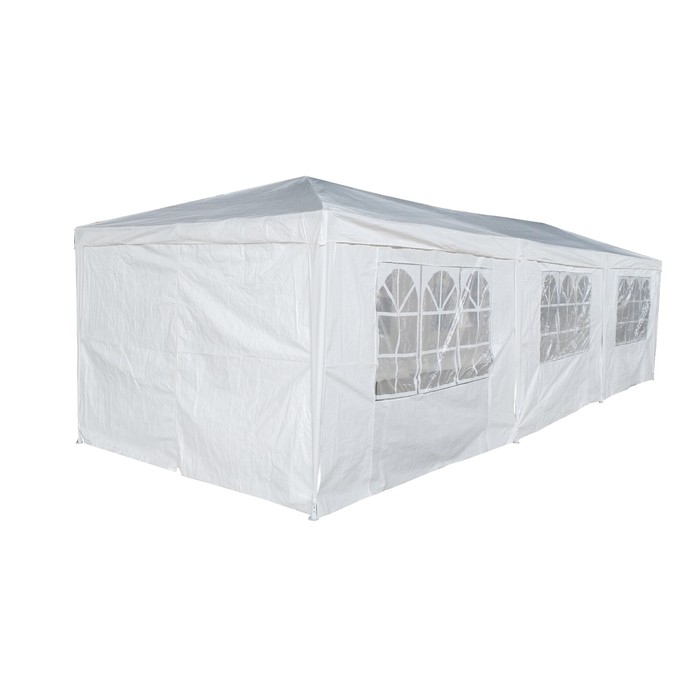 Шатер садовый 9*3м белый, 3 стенки Шатер садовый 9*3м белый, 3 стенки