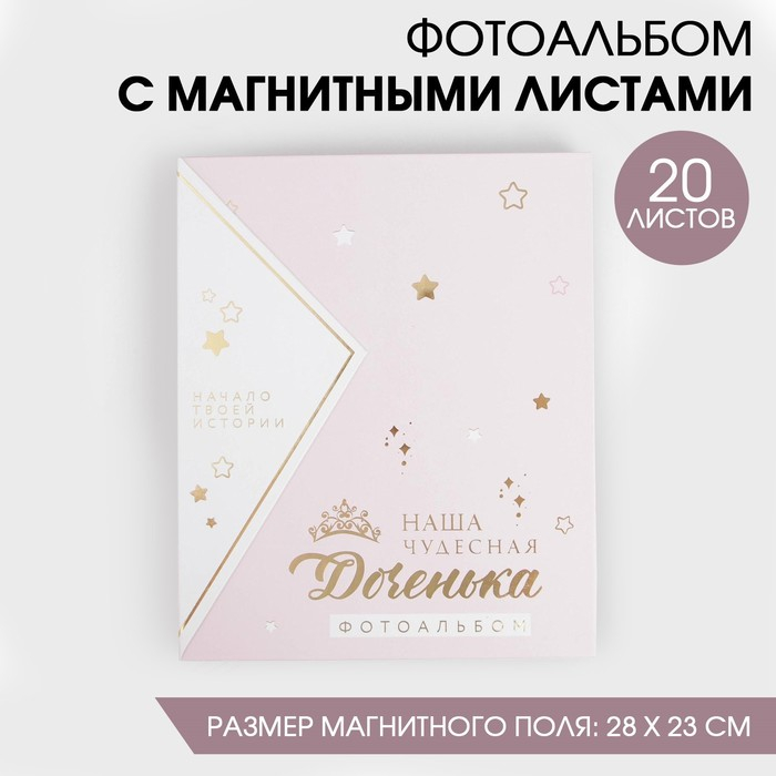 Фотоальбом подарочный 20 м.л «Наша чудесная доченька» Фотоальбом подарочный 20 м.л «Наша чудесная доченька»