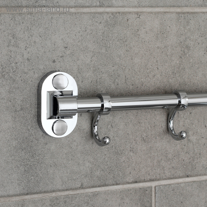 Крючок настенный на планке, двигающийся, Accoona А166-6, 6 шт, цвет хром Крючок настенный на планке, двигающийся, Accoona А166-6, 6 шт, цвет хром