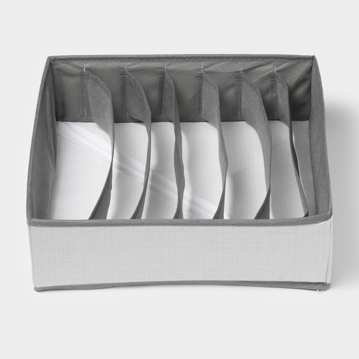 Органайзер для хранения белья «Нить», 7 ячеек, 33×32×10 см, цвет серый Органайзер для хранения белья «Нить», 7 ячеек, 33×32×10 см, цвет серый