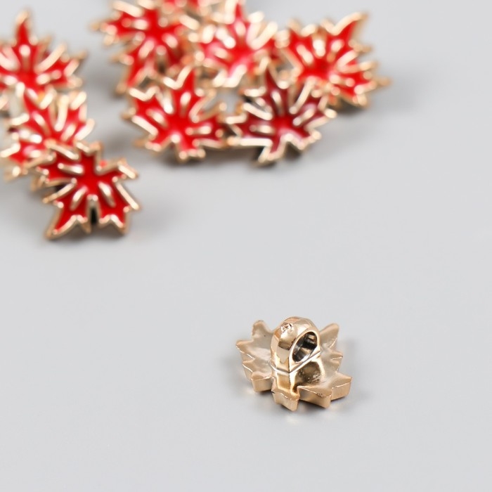 Пуговица пластик для творчества Пуговица пластик для творчества "Кленовый лист" набор 10 шт 1,2х1,4х0,7 см