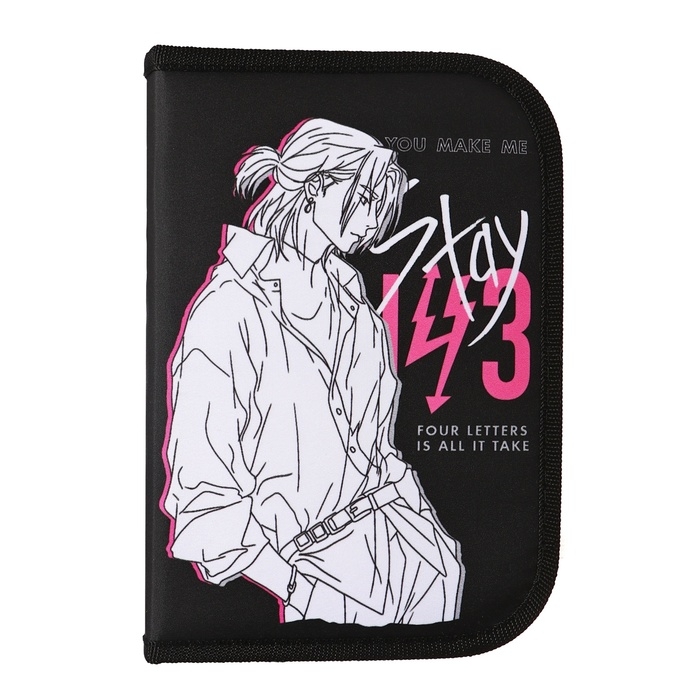 Пенал 3 секции, вкладка внутри, 140 х 210 х 40 мм, тканевый, Calligrata TOP Block  Пенал 3 секции, вкладка внутри, 140 х 210 х 40 мм, тканевый, Calligrata TOP Block "Аниме"