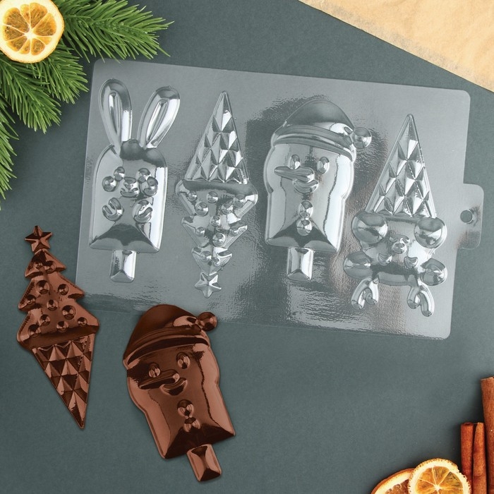 Новый год. Форма для шоколада «Новогоднее настроение», 21 х 14 см Новый год. Форма для шоколада «Новогоднее настроение», 21 х 14 см