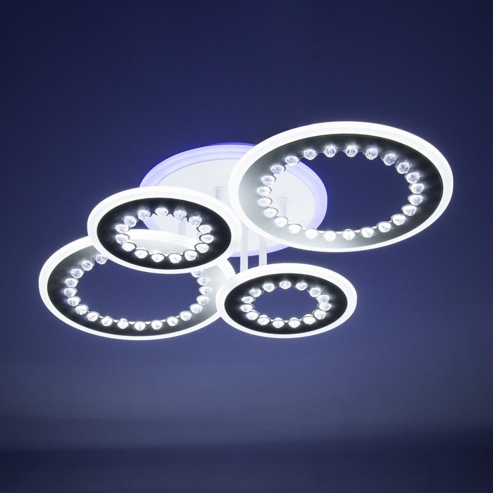 Люстра с ПДУ Люстра с ПДУ "Рафаэль" LED 150Вт 3000-6000Вт RGB белый 58,5х38,5х12,5см BayerLux