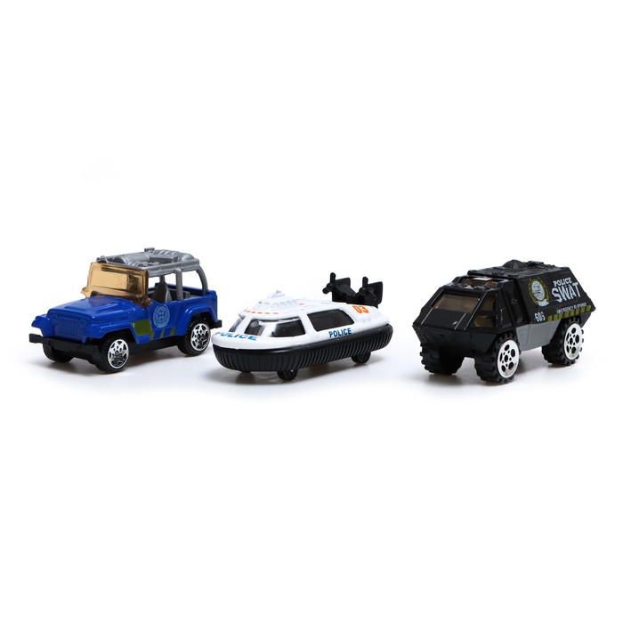 Набор металлических машин «Полиция», 3 штуки, МИКС Набор металлических машин «Полиция», 3 штуки, МИКС
