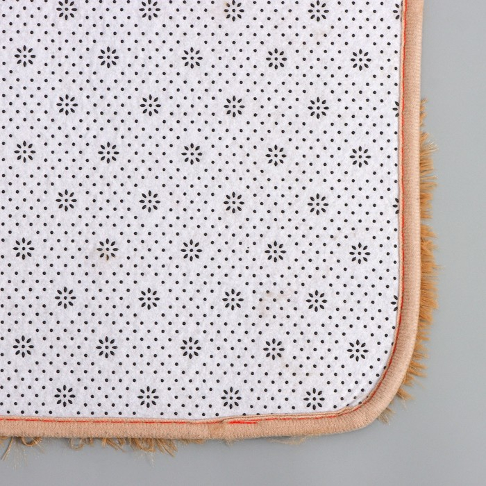 Коврики для ванной и туалета Доляна «Плюшевый», 3 шт: 34×40, 40×50, 50×80 см, цвет бежевый