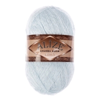 Пряжа "Angora Gold Simli" 75% акрил, 20% шерсть, 5% металлик 500м/100гр (514 зим.небо)