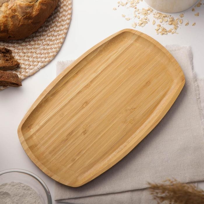 Блюдо для подачи Доляна Striata, овальное, 30×18 см, бамбук