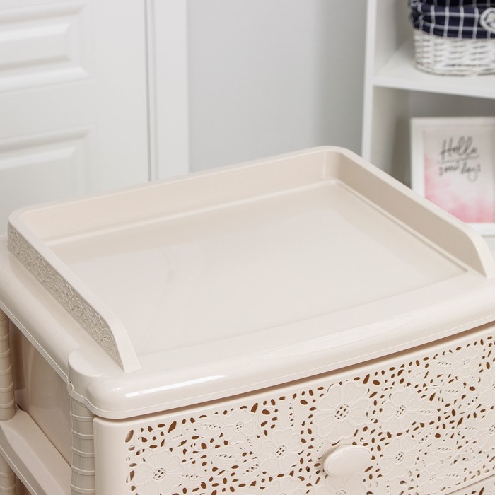 Комод широкий 4-х секционный «Лаура», цвет слоновая кость Комод широкий 4-х секционный «Лаура», цвет слоновая кость