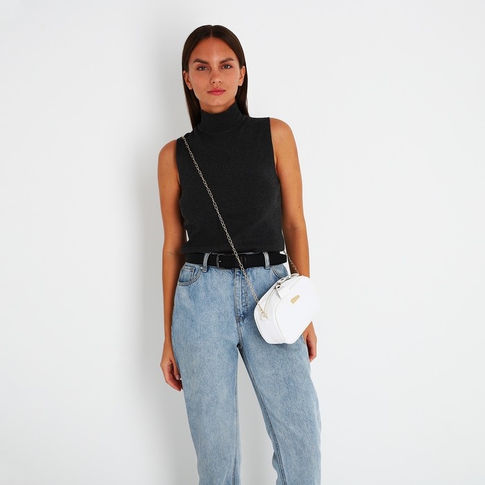 Сумка кросс-боди на молнии, цвет белый Сумка кросс-боди на молнии, цвет белый