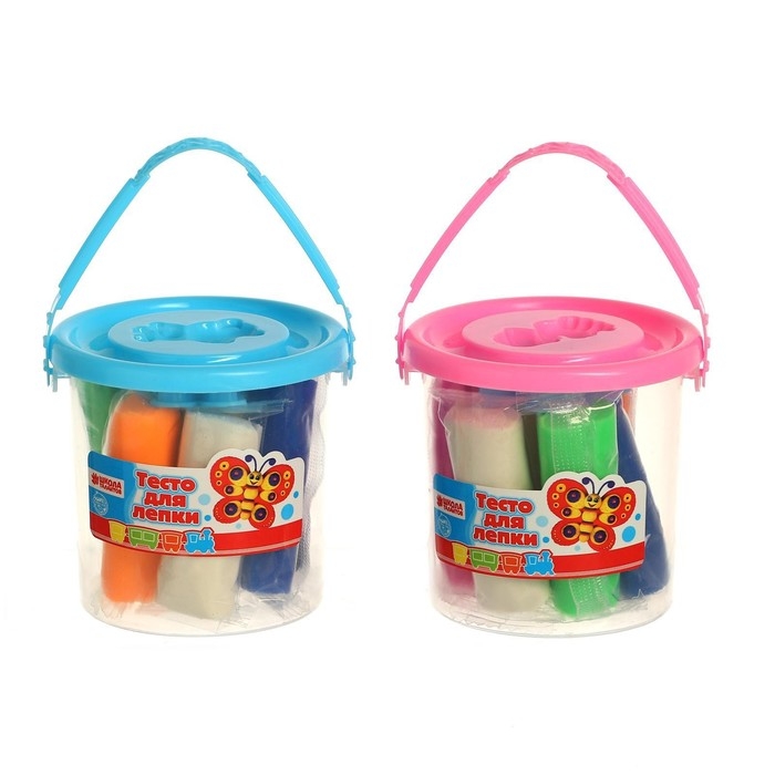 Тесто для лепки 7 цветов, 105 г + 1 формочка + крышка-формочка, МИКС Тесто для лепки 7 цветов, 105 г + 1 формочка + крышка-формочка, МИКС
