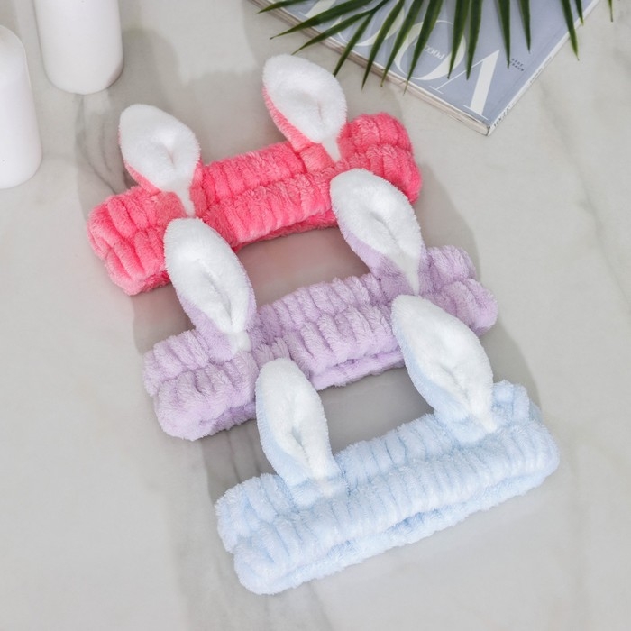 Повязка для умывания Доляна «Зайчик», цвет МИКС Повязка для умывания Доляна «Зайчик», цвет МИКС