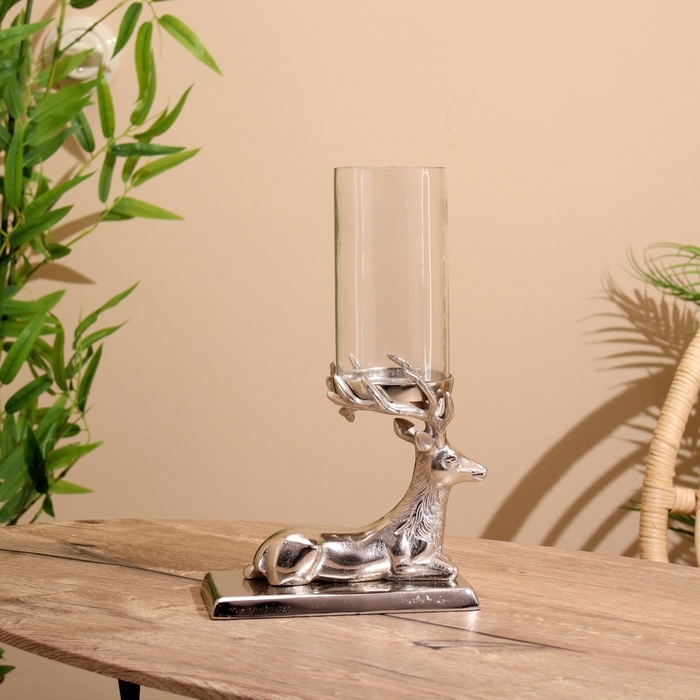 Подсвечник "Олень" алюминий 21х11х35 см