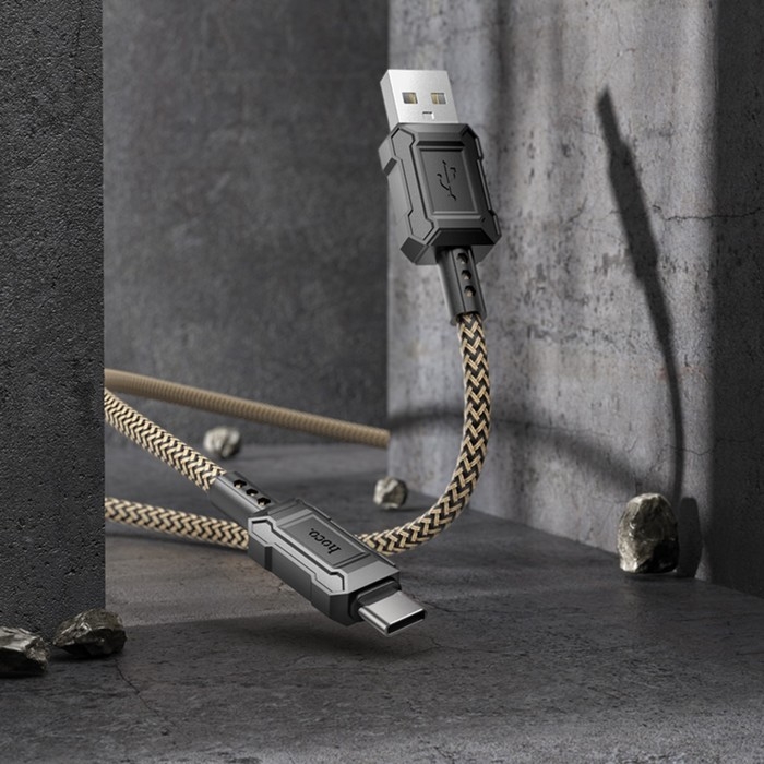 Кабель Hoco X94, Type-C - USB, 3 А, 1 м, передача данных, ПВХ, золотистый Кабель Hoco X94, Type-C - USB, 3 А, 1 м, передача данных, ПВХ, золотистый