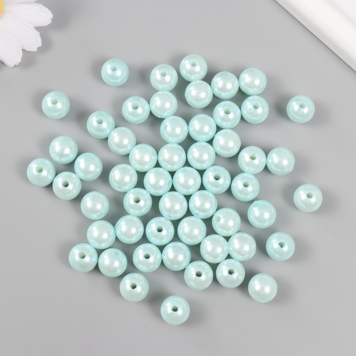 Набор бусин "Жемчуг" d 12 мм, 250 гр, светло- голубой