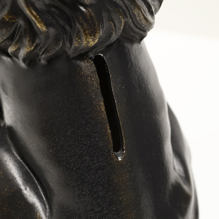 Копилка Копилка "Лев с короной" черный с позолотой, 23см