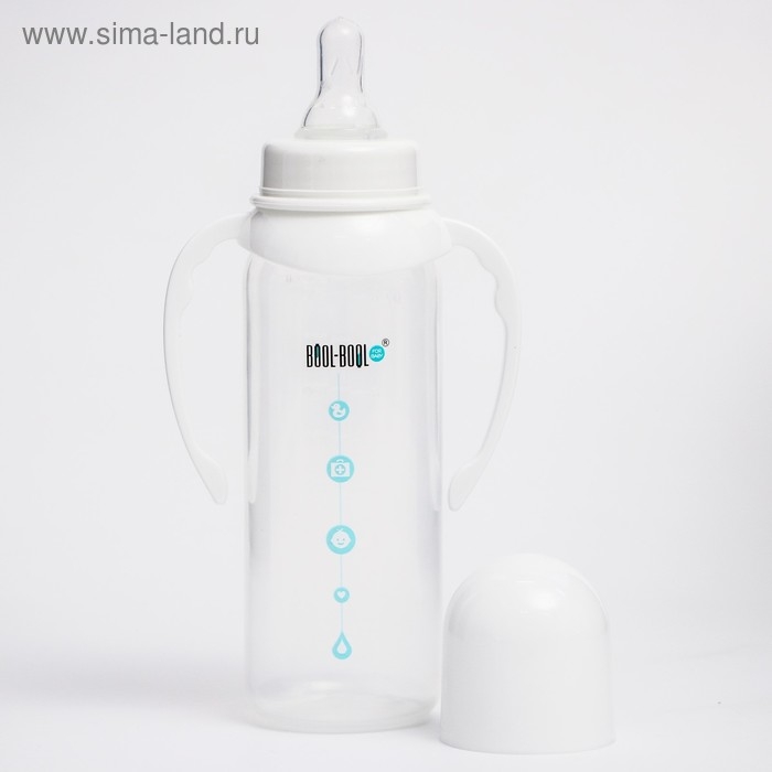 Бутылочка для кормления SIMPLE MED +, классика, с ручками, 250 мл.,  от 0 мес, медл. поток