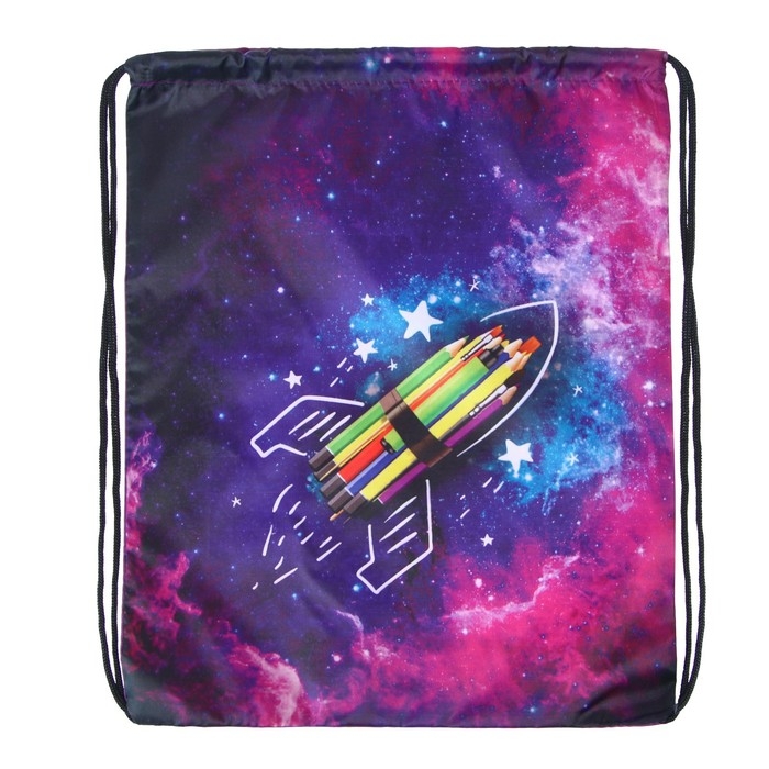 Мешок для обуви 420 х 340 мм, Calligrata МСО-5С, (мягкий полиэстер, плотность 210D), "Вперёд к знаниям"