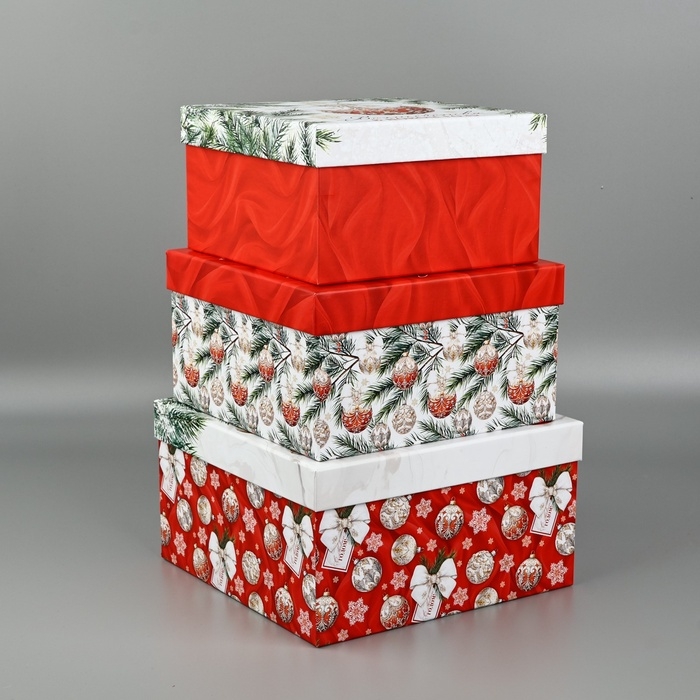 Набор подарочных коробок 3 в 1 «Счастья в Новом году», 18 х 18 х 10 – 22 х 22 х 12 см, Новый год Набор подарочных коробок 3 в 1 «Счастья в Новом году», 18 х 18 х 10 – 22 х 22 х 12 см, Новый год