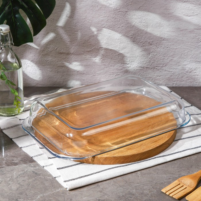 Форма для запекания и выпечки из жаропрочного стекла прямоугольная Доляна, 3 л, 39&times;24&times;6 см