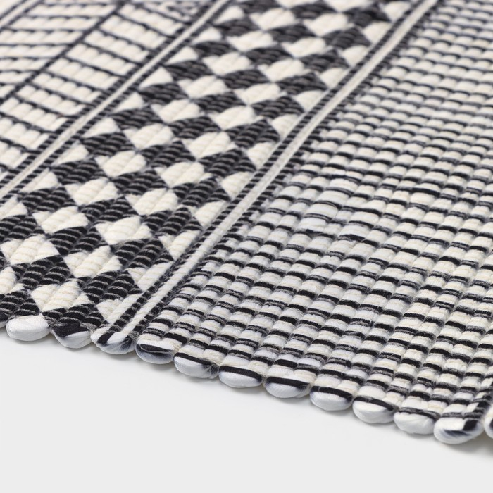 Коврик Доляна «Индиго», 47×80 см, цвет чёрно-белый