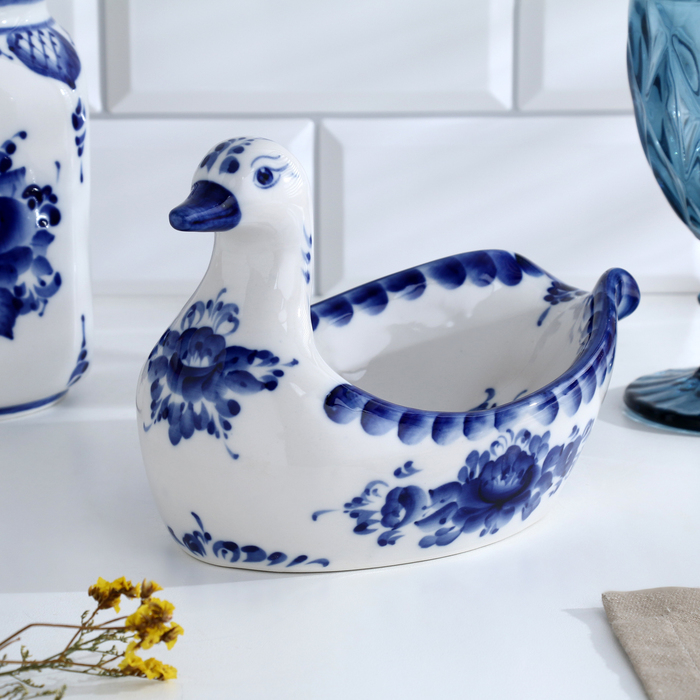 Подставка под половник «Уточка», 13х21 см, гжель Подставка под половник «Уточка», 13х21 см, гжель