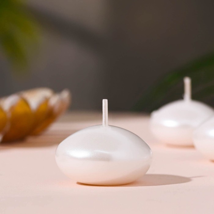 Набор плавающих свечей Набор плавающих свечей "Овал", 6 штук, перламутровая, 4×2см