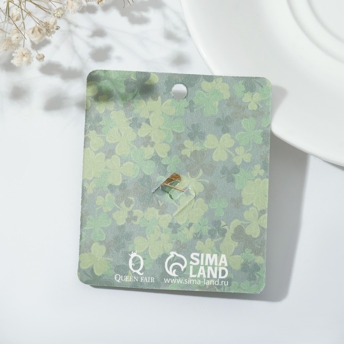 Брошь «Клевер» роскошный, цвет тёмно-зелёный в золоте Брошь «Клевер» роскошный, цвет тёмно-зелёный в золоте